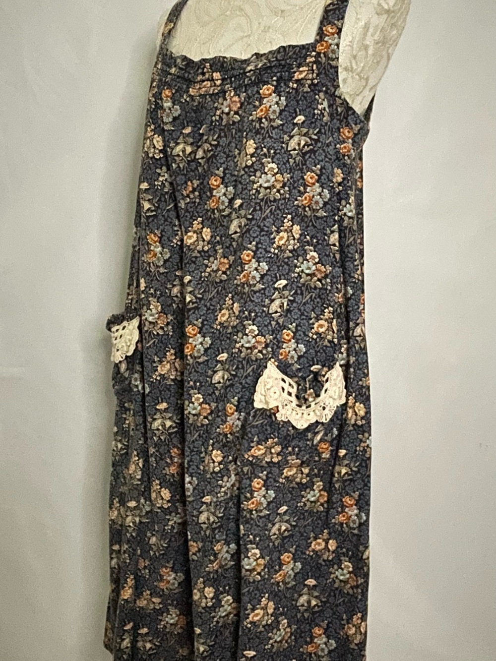 Young Edwardian Prairie Dress Floral 80s Romantic Style Junior 13 Sun Dress